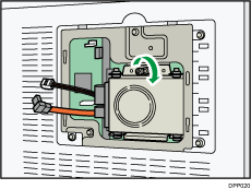 Illustratie achterzijde van de printer