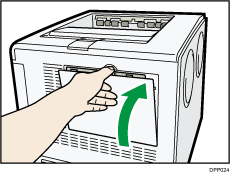 Illustratie achterzijde van de printer