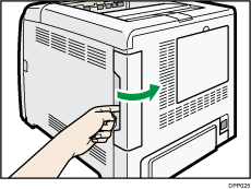 Illustratie achterzijde van de printer