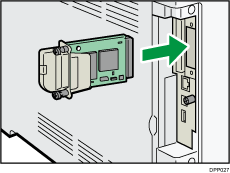 Illustratie achterzijde van de printer