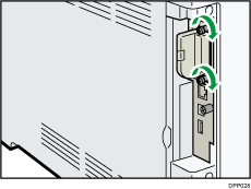 Illustratie achterzijde van de printer