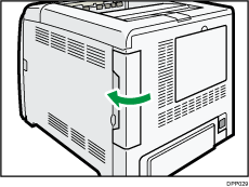 Illustratie achterzijde van de printer