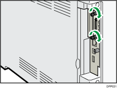 Illustratie achterzijde van de printer