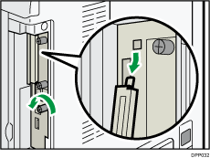 Illustratie achterzijde van de printer