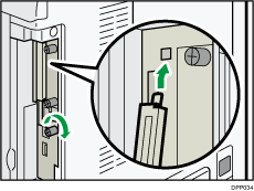 Illustratie achterzijde van de printer