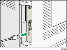 Illustratie achterzijde van de printer