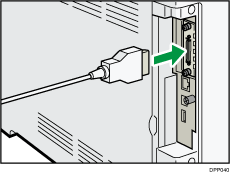 Illustratie achterzijde van de printer