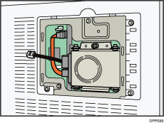 Illustratie achterzijde van de printer