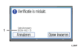 Genummerde afbeelding van het scherm van het bedieningspaneel