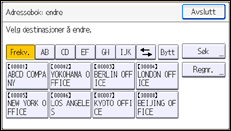 Illustrasjon av betjeningspanelet