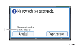 Ilustracja ekranu panela oznaczona numerowanymi odsyłaczami
