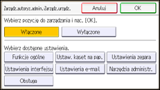 Ilustracja ekranu panela operacyjnego