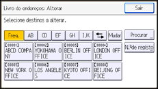 Ilustração do ecrã do painel de operação