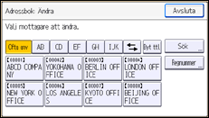 Bild av användarpanelens skärm