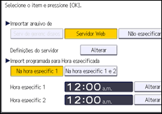 Ilustração da tela do painel de operação