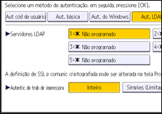 Ilustração da tela do painel de operação