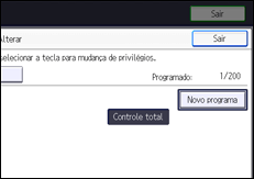 Ilustração da tela do painel de operação