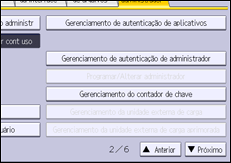 Ilustração da tela do painel de operação