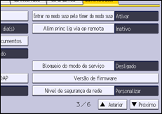 Ilustração da tela do painel de operação