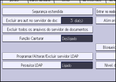 Ilustração da tela do painel de operação