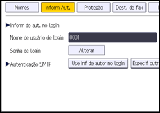 Ilustração da tela do painel de operação