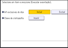 Ilustração da tela do painel de operação
