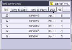 Ilustração da tela do painel de operação