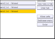 Ilustração da tela do painel de operação