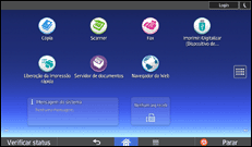 Ilustração da tela do painel de operação