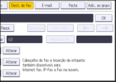 Ilustração da tela do painel de operação