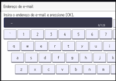 Ilustração da tela do painel de operação