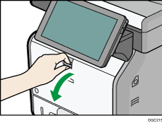 Ilustração da parte frontal do equipamento