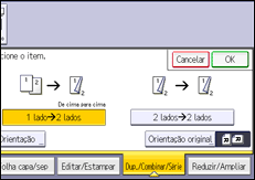 Ilustração da tela do painel de operação