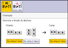 Ilustração da tela do painel de operação