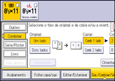 Ilustração da tela do painel de operação