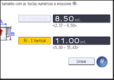 Ilustração da tela do painel de operação