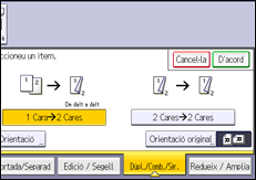 Il·lustració de pantalla del panell d'operacions