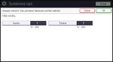 Ilustrace displeje ovládacího panelu
