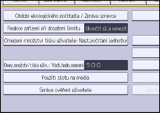 Ilustrace displeje ovládacího panelu