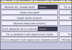 Ilustrace displeje ovládacího panelu