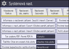 Ilustrace displeje ovládacího panelu