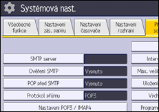 Ilustrace displeje ovládacího panelu