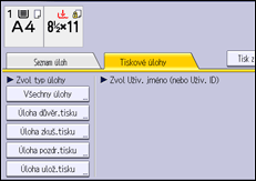 Ilustrace displeje ovládacího panelu