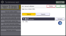 Ilustrace displeje ovládacího panelu