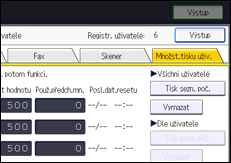 Ilustrace displeje ovládacího panelu