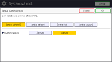 Ilustrace displeje ovládacího panelu