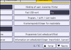 Illustration af displayet på betjeningspanelet
