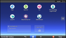 Illustration af displayet på betjeningspanelet