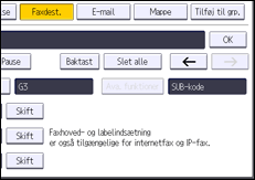 Illustration af displayet på betjeningspanelet