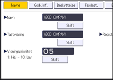 Illustration af displayet på betjeningspanelet
